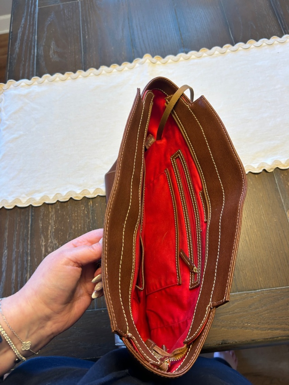 Dooney & Bourke Chestnut Brown Leather Tote - Picture 9 of 9